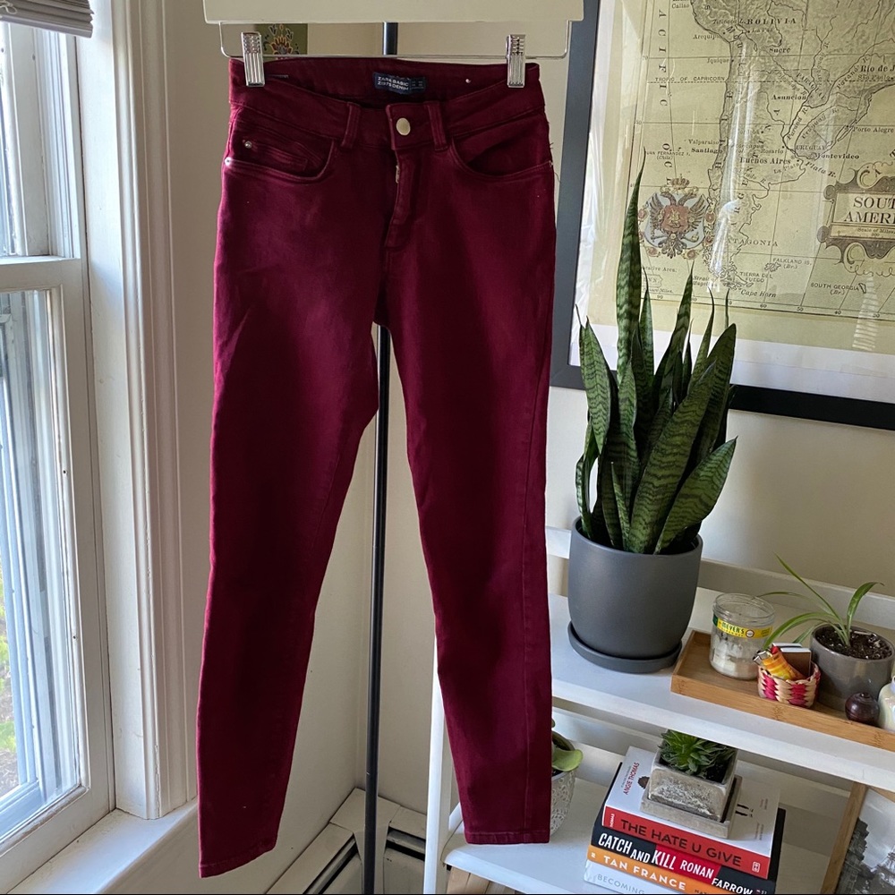 Zara cranberry jeggings